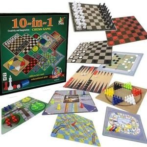 مجموعة ألعاب لوحية 10 في 1.