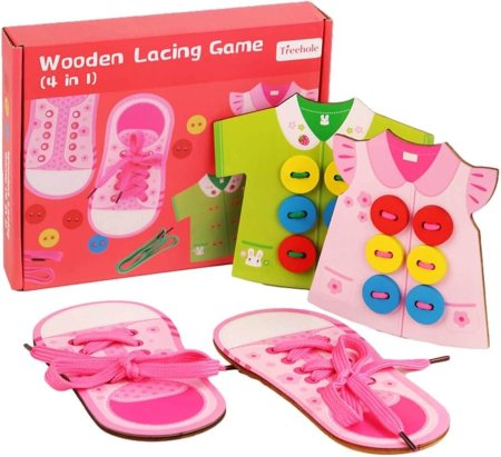 لعبة ربط الخيوط Wooden lacing game