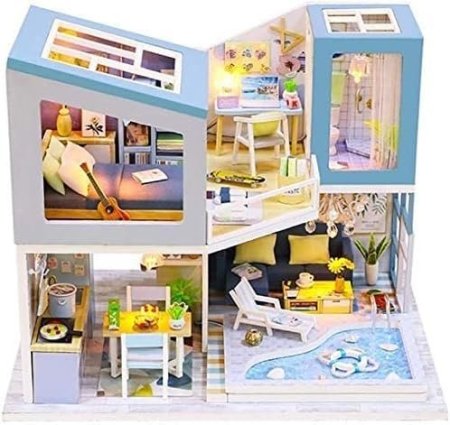 بيت دمى خشبي DIY