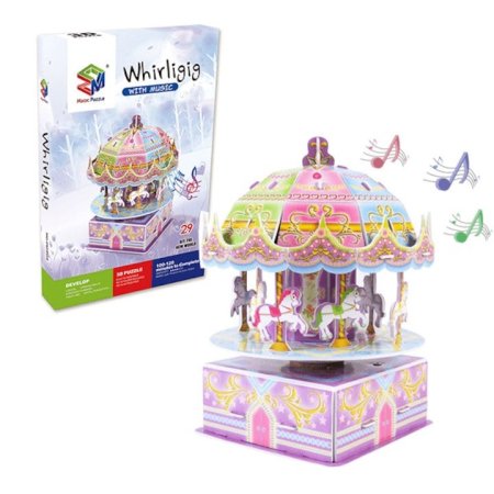 أحجية الكاروسيل الدوارة مع الموسيقى 3d Puzzle