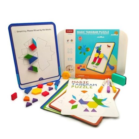 Magic tangram puzzle